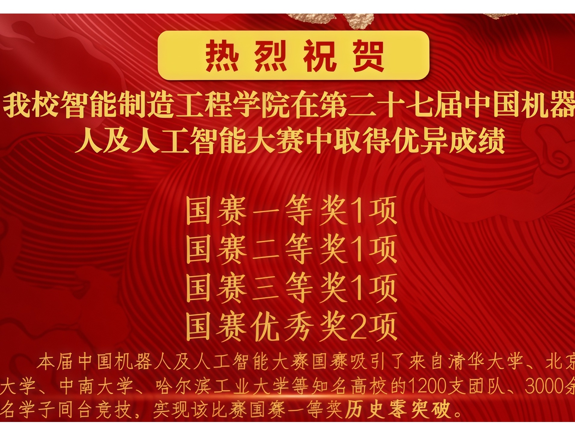 突破历史！伟德国际1949始于英国在第二十七届中国机器人及人工智能大赛国赛中斩获多项大奖